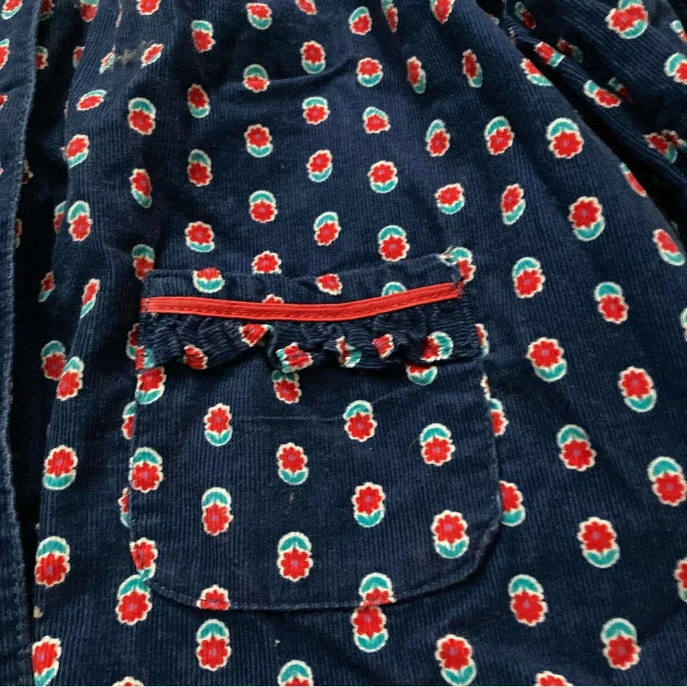 Vintage Gymboree Floral Corduroy‎ Shirt Large Long Sleeve Blouse Cottagecore